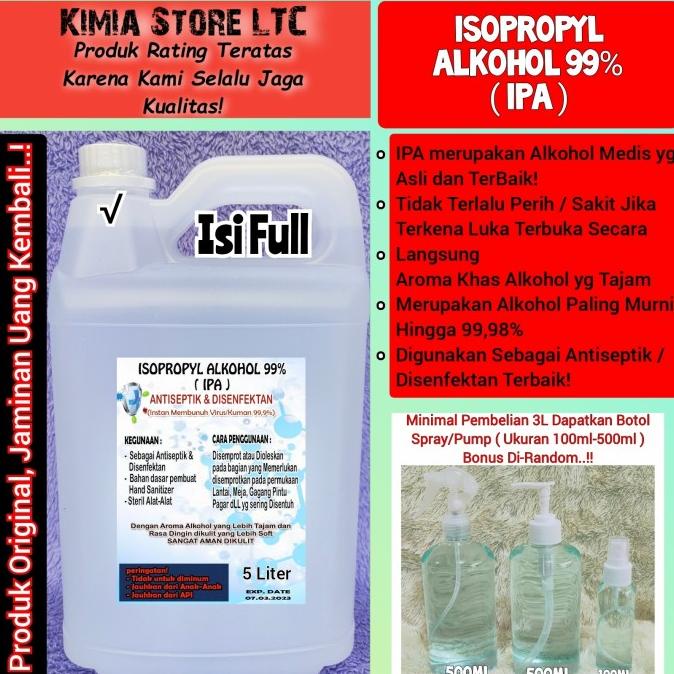 Alkohol Isopropyl kemasan 5 Liter 99% & 70% bir08