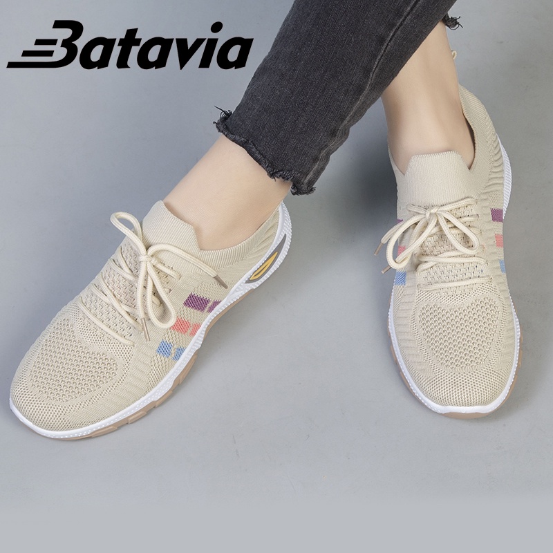 Batavia Sepatu olahraga impor premium perempuan terbaru rajut adem antislip antiaus sepatu lari anak perempuan  kanvas FASHION A122