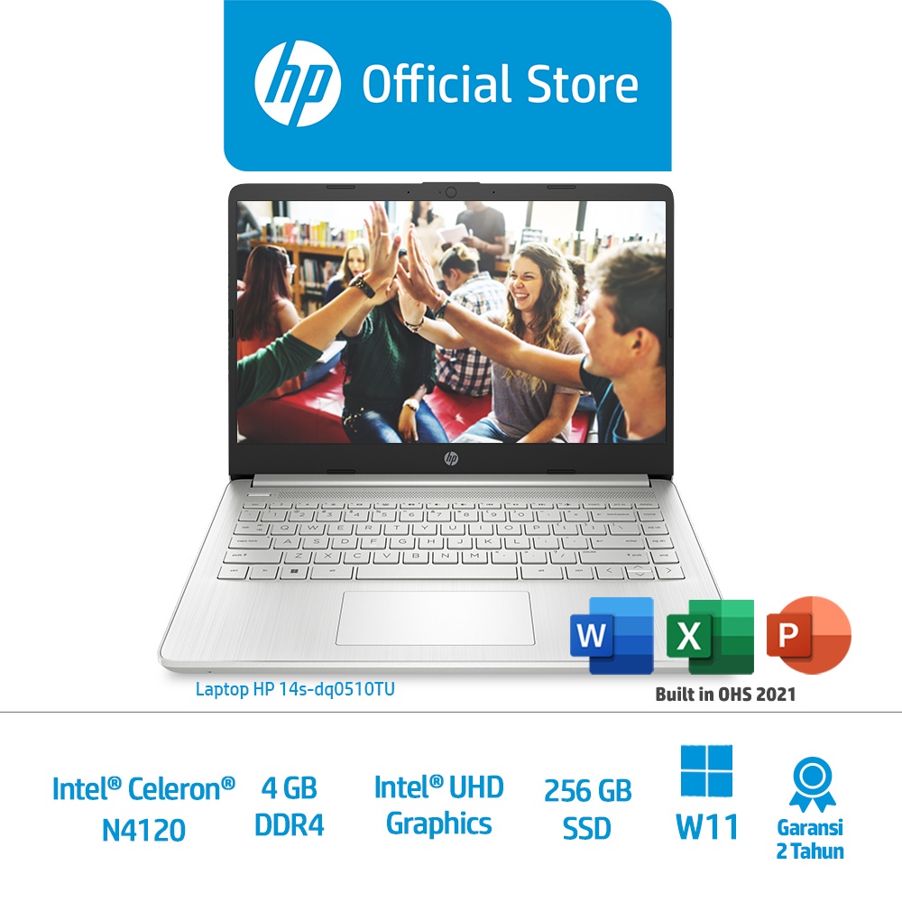 Laptop HP 14s-dq0510TU 14&quot; Intel® Celeron® N4120 Ram 4GB Intel UHD Graphics SSD 256GB Windows 11