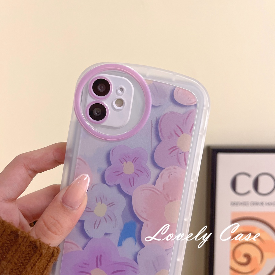 Redmi Note12 A1 10A 10C 9 9T 9A Note 11 Pro+10 10s 8 7 Pro Mi12 11 Lite 11Ultra 10 12T 11T 10TPro Poco M3 Pro X3 GT Pink Ungu Flowers Casing Soft Cover Bening