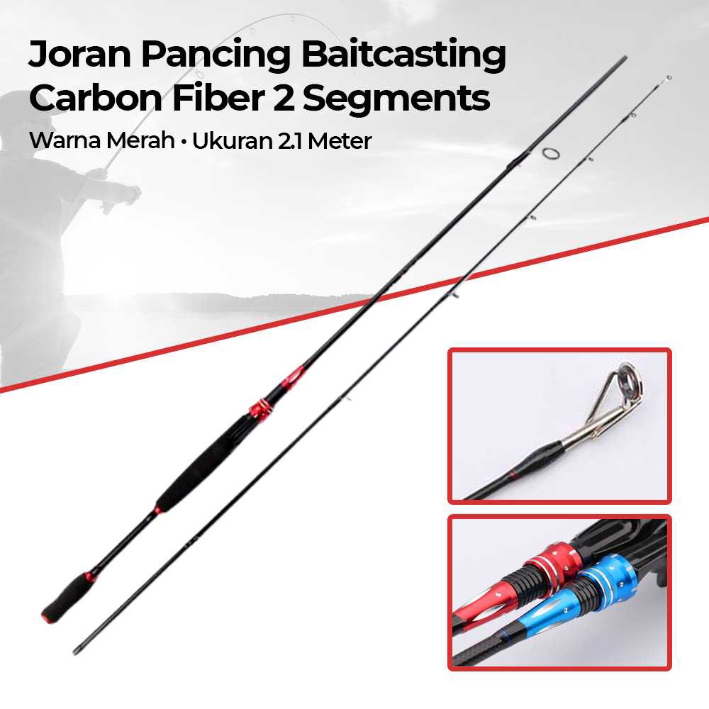 Joran Pancing Gun Handle Carbon Fiber 2 Segments 2.1M OMTHRSRE - Red