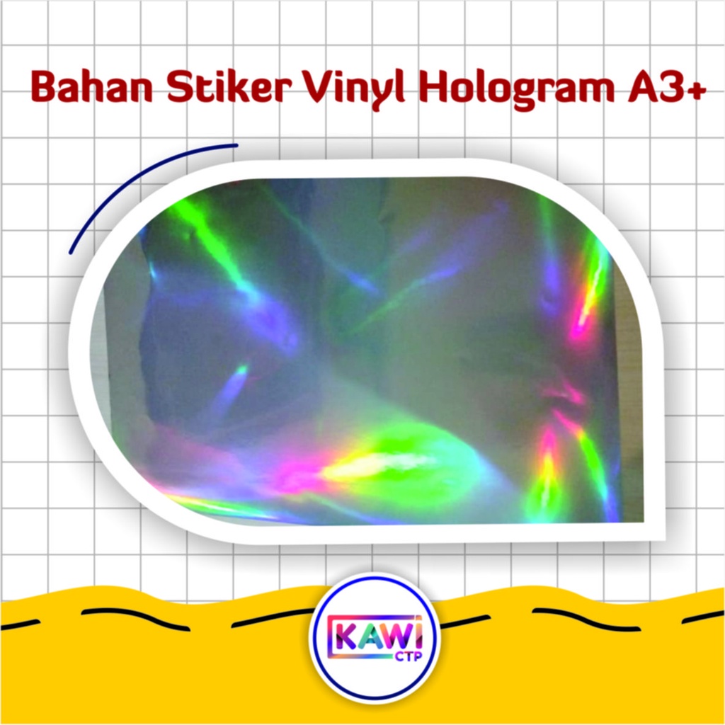 

BAHAN STIKER VINYL HOLOGRAMA3+ (TANPA CETAK & TANPA CUTTING)