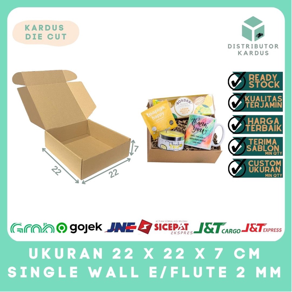

Kardus box die cut packing 22x22x7 MURAH