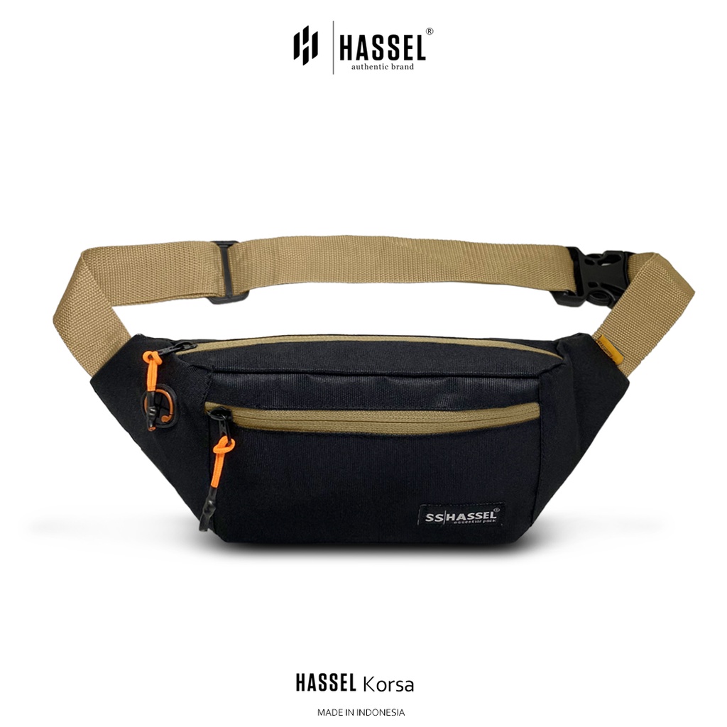 Tas Pinggang Pria Hassel Korsa / Tas Waist Bag Pria - wanita / Tas Selempang / Tas Dada - Navy