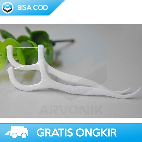 BENANG PEMBERSIH GIGI DENTAL FLOSS ISI 50 PCS TAFFOMICRON AMAN EFEKTIF