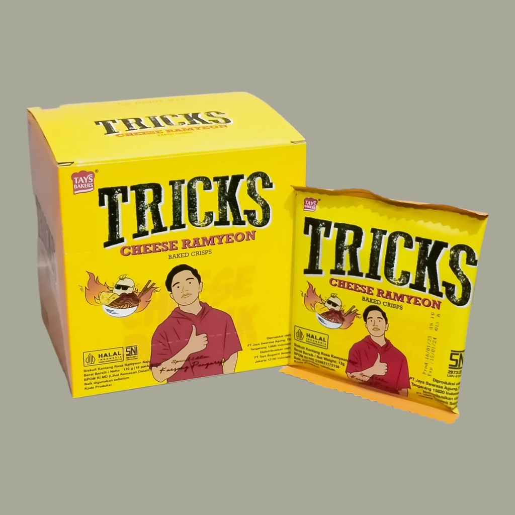 

Tricks Crisps Keju Biskuit Kentang Panggang 12gr [10 sachet/box]