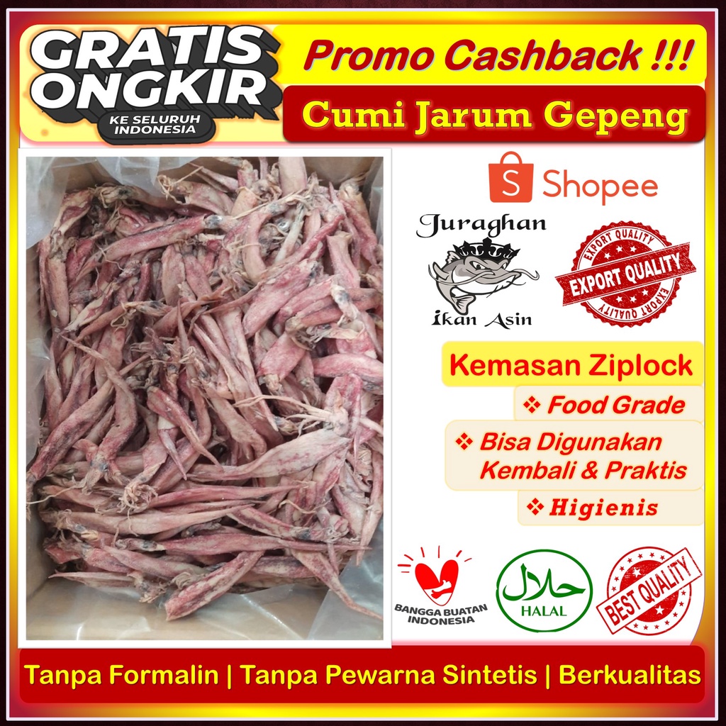 

Cumi Asin Gepeng / Cumi Asin Panjang Higienis TerEnak Kualitas Super 500 Gr