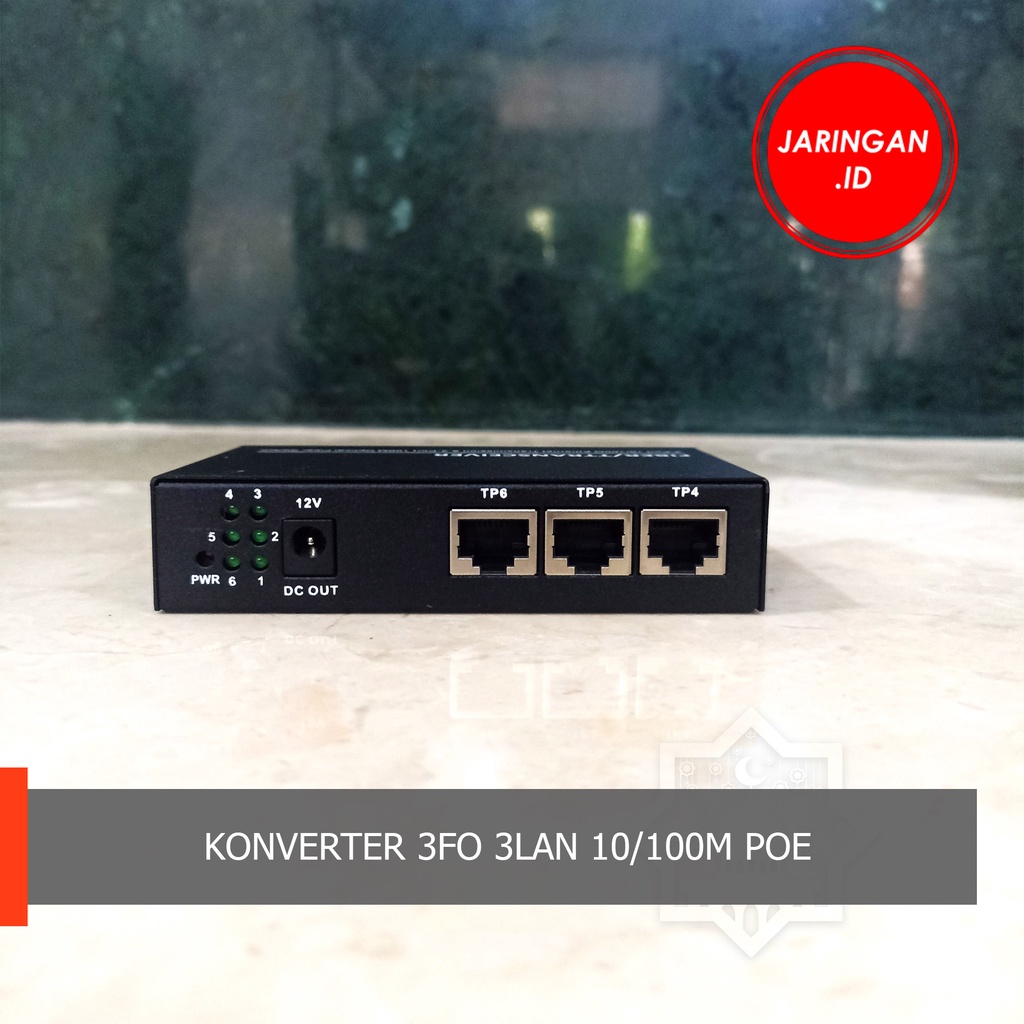 MEDIA KONVERTER FIBER  OPTIC 3SC 3LAN POE