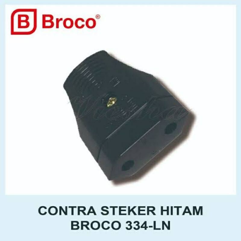 BROCO STEKER HITAM MALE &amp;FEMALE CONTRA JEK COLOKAN LISTRIK BROCO