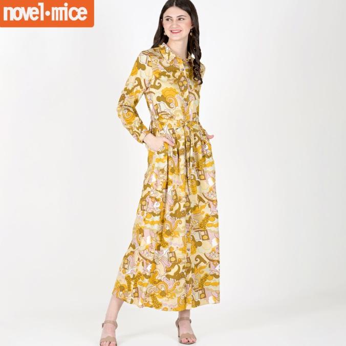 Le'Rosetz - Gamis Rayon Yellow Doodle