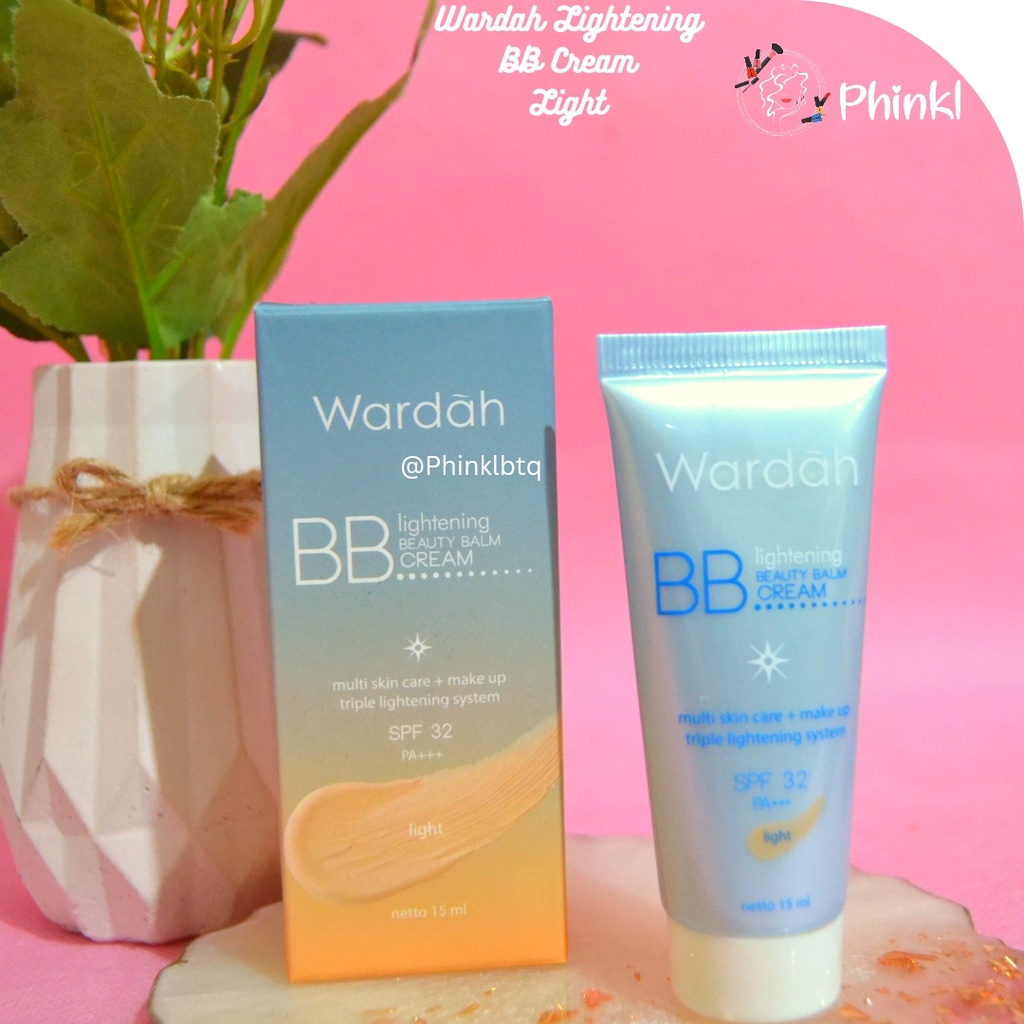 `ღ´ PHINKL `ღ´ ᘺᗩᖇᕲᗩᕼ Wardah Lightening bb cream biru alas bedak foundation kulit kering spf 32