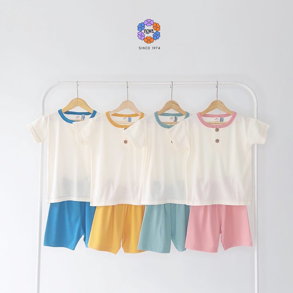 Ezy Shirt Set Natural Series Nova Baby Setelan Baju Pendek Celana Pendek Bayi Newborn 6 Bulan - 4 Tahun