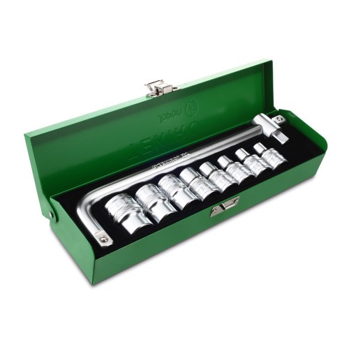 TEKIRO KUNCI SOCKET SET 1/2 Inch 10 Pcs 8 - 24mm Sudut 12 (Box Besi)