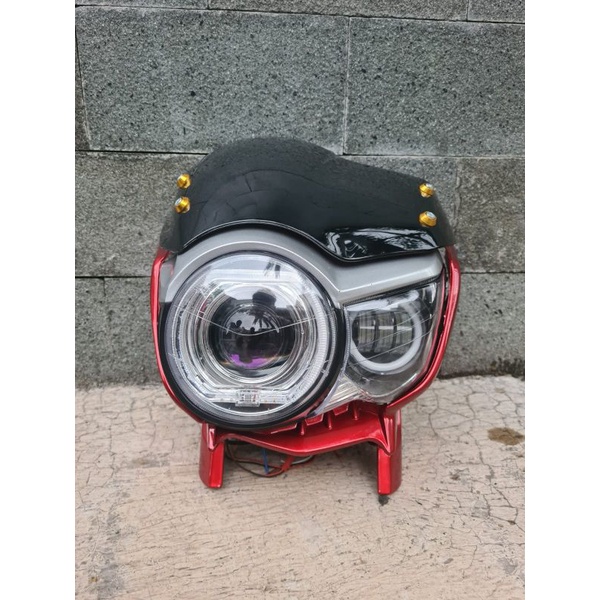 Lampu tiger revo pece set biled projector 3 inch plus daymaker mini 3 mata headlamp tiger pece set b