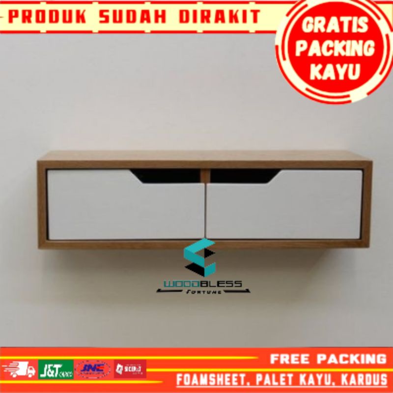MEJA NAKAS GANTUNG DINDING MINIMALIS 2 LACI BEDSIDE TABLE WB07