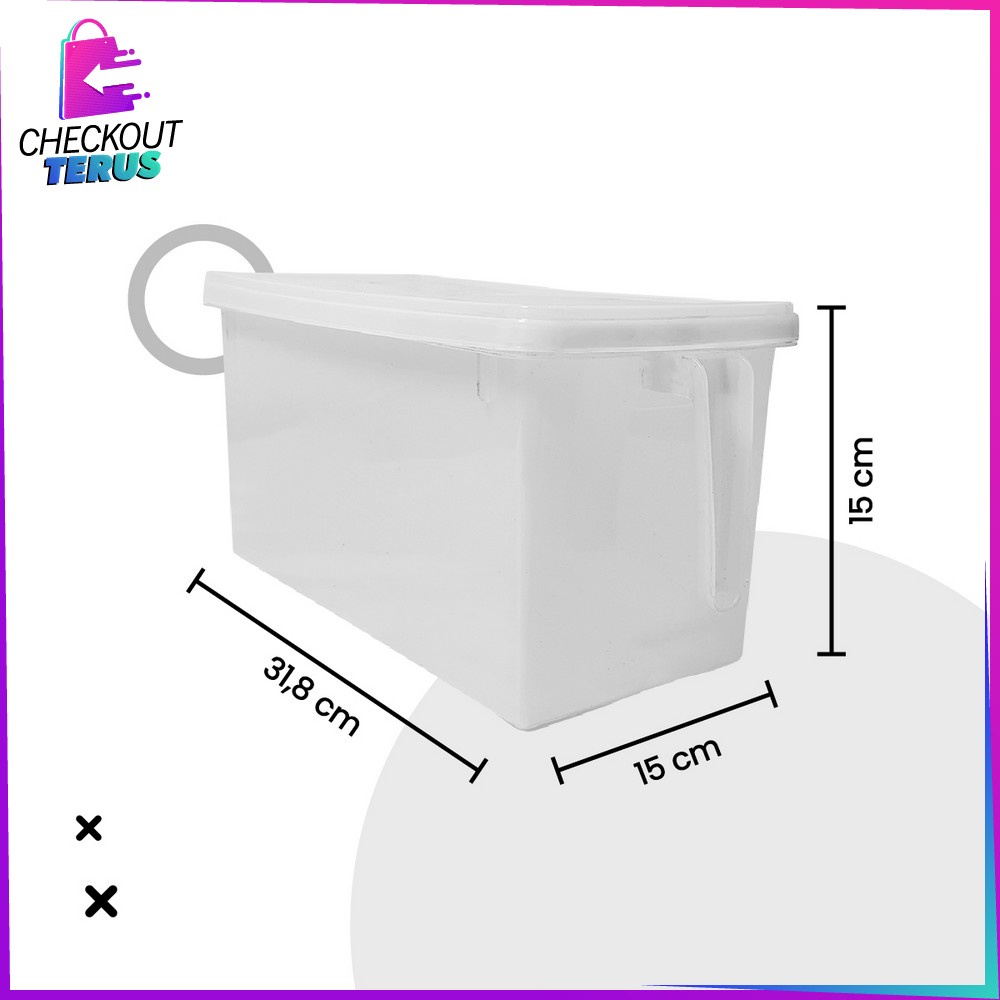 CT C806 Kontainer Makanan Kulkas Bening Ada Pegangan Tangan Kotak Penyimpanan Makanan Sayur Daging Ikan Multifungsi Toples  Food Storage Box