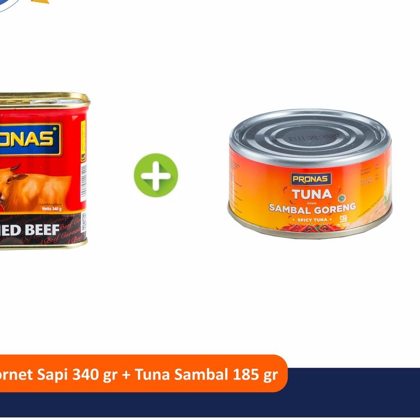 

▼ PRONAS Paket Exclusive Kornet Sapi 340g & Tuna Pedas 185g Bundling 2 pcs ℗