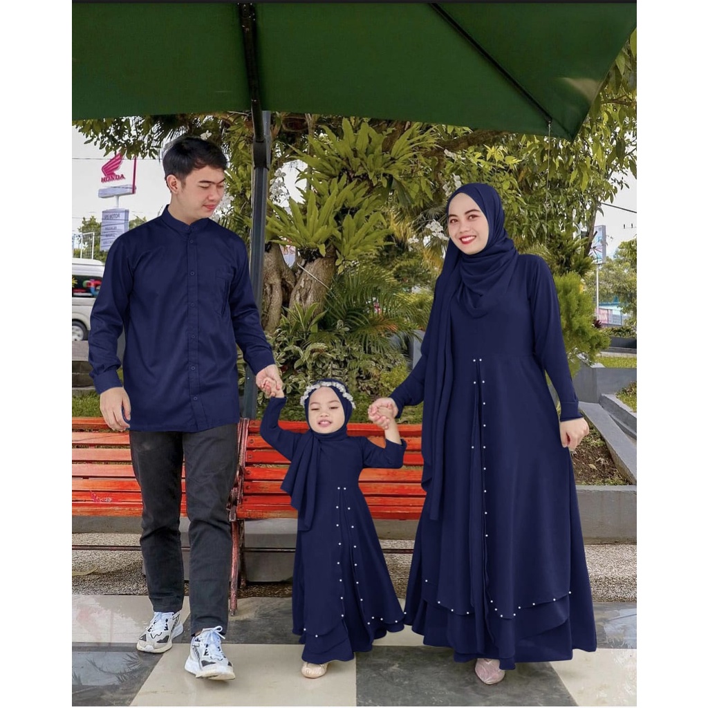 CP FAMILY ANNISA FASHION PAKAIAN PASANGAN AYAH, IBU DAN ANAK PEREMPUAN BAHAN WOLFIS KR