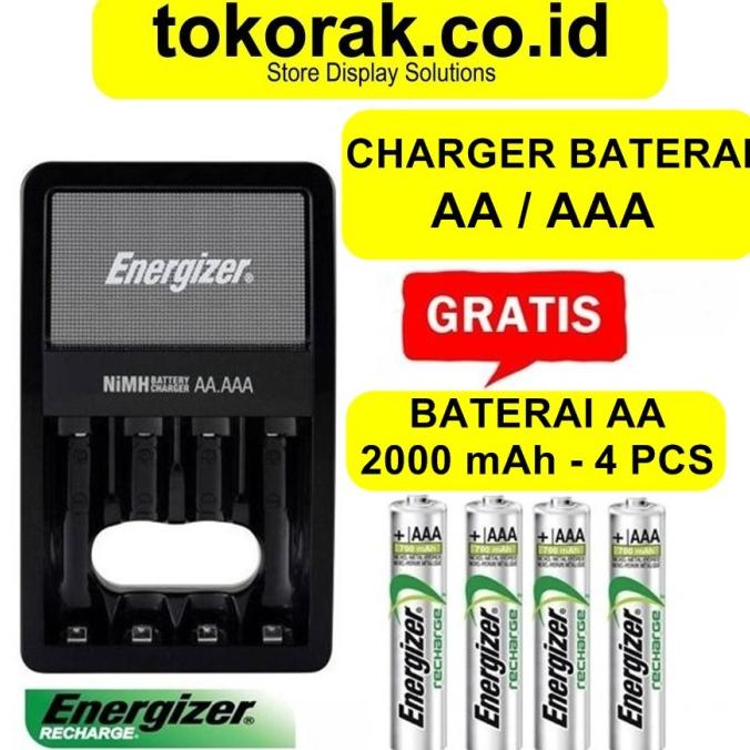 CHARGER BATERAI AA / AAA + 4 BATERAI AA 2000 MAH ENERGIZER MAXI