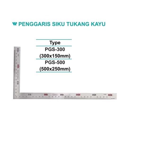 

Penggaris Siku Tukang Kayu Size 500 x 250 mm - Wipro PGS-500