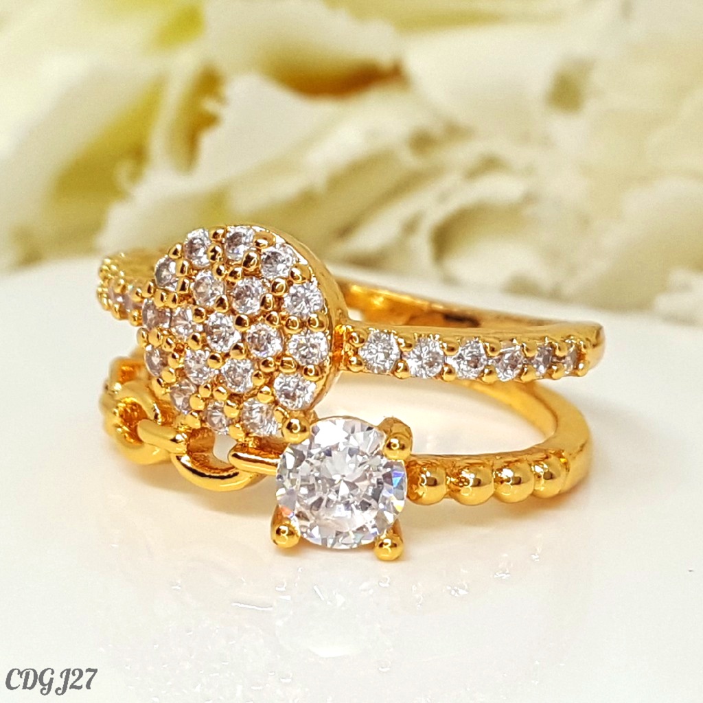 PGX Cincin Xuping Wanita Lapis Emas Aksesoris Perhiasan Fashion Premium - Z211