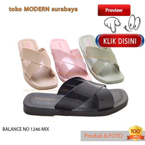 Sandal wanita casual sandal slide karet murah BALANCE NO 1246