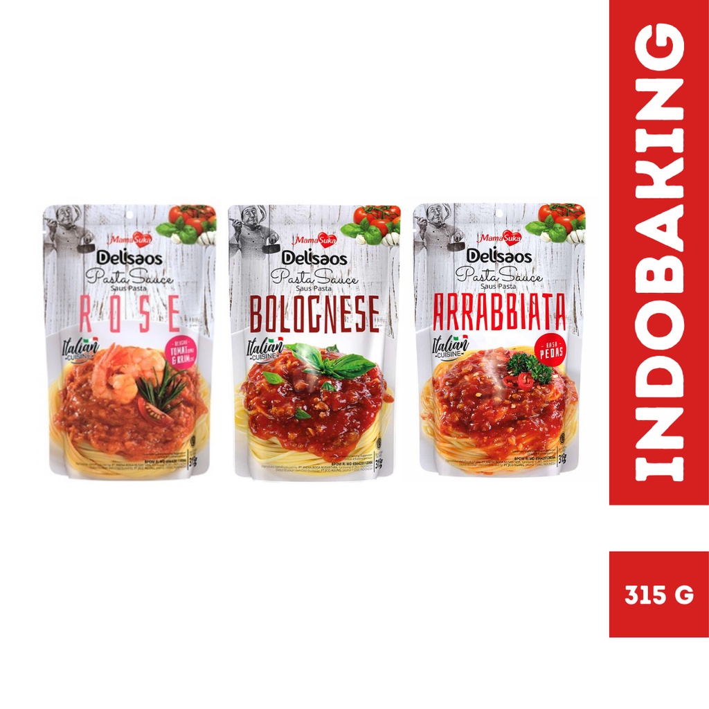 

Mamasuka Delisaos Saus Spaghetti Bolognese Spicy Arrabbiata Creamy Rose 315g