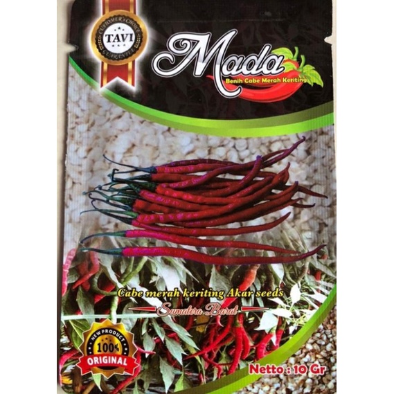 Benih cabe merah MADA- unggulan CMK akar MADA super tahan virus-  Benih Cabe Merah Keriting MADA -Be
