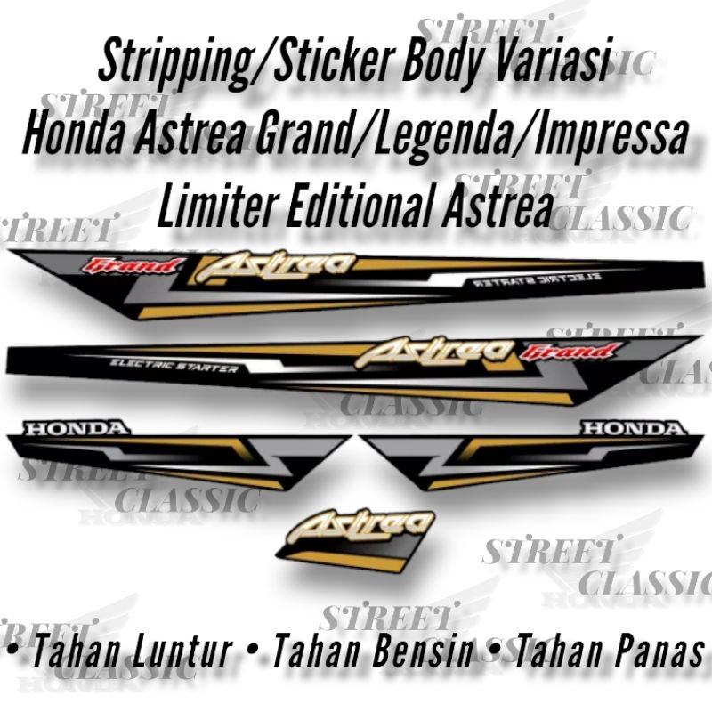 Stripping sticker variasi body astrea grand legenda impressa grand bulus limited edition