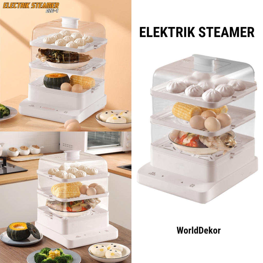 Food Steamer Pengukus DZG-1 Multifungsi 3 Susun Modern - Worlddekor