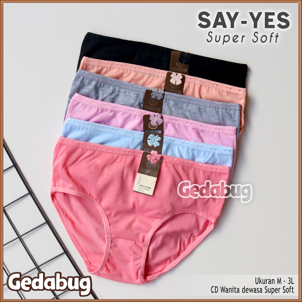 6 Pcs - CD Wanita SAY-YES Fashion Super Soft | Celana dalam wanita Berkualitas | Gedabug