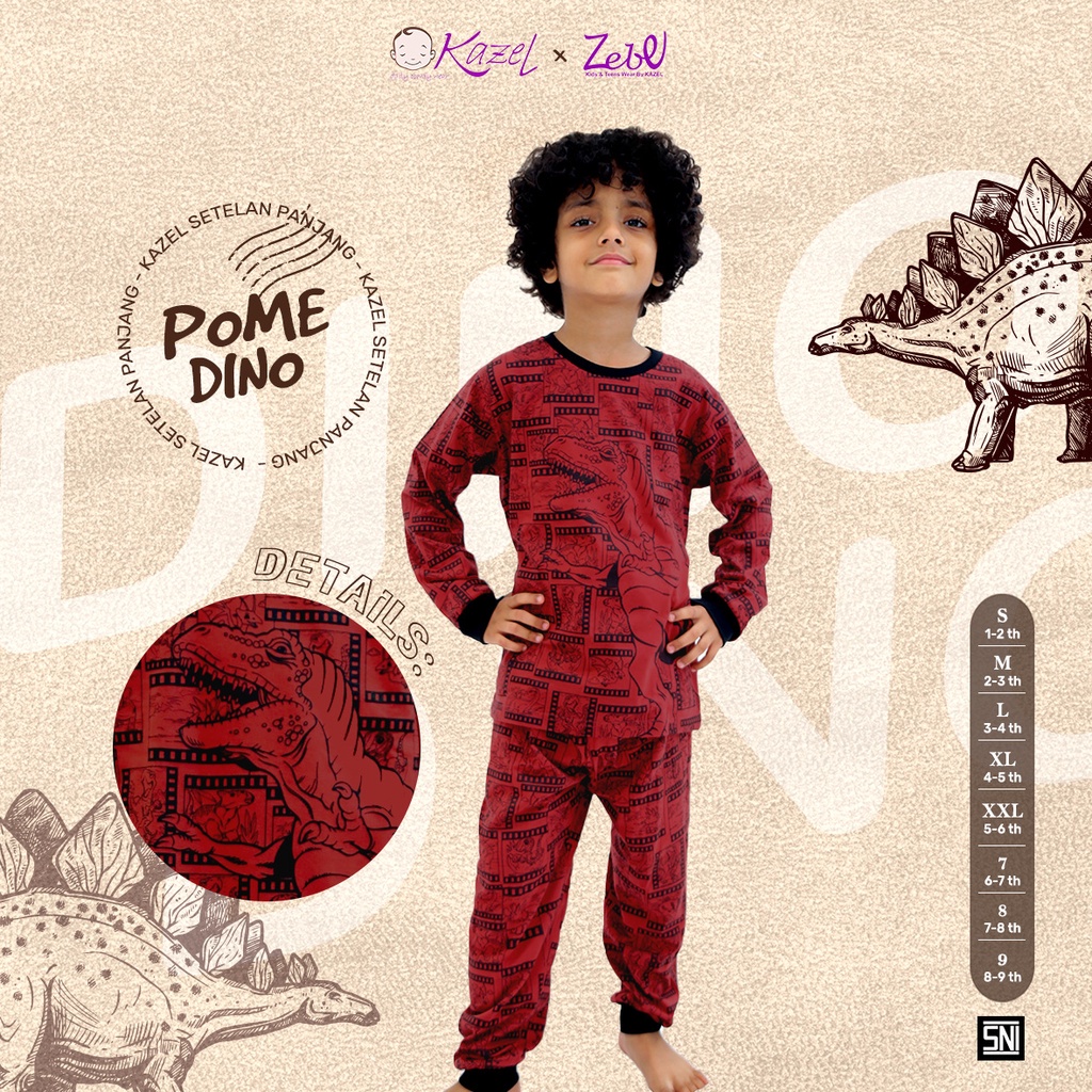 1stel Kazel Piyama Boy Motif Big Size S/M/L/XL/XXL/7/8/9/10/11/12 Untuk Baby-12 Tahun - Setelan Panjang Anak / Baju Tidur Anak