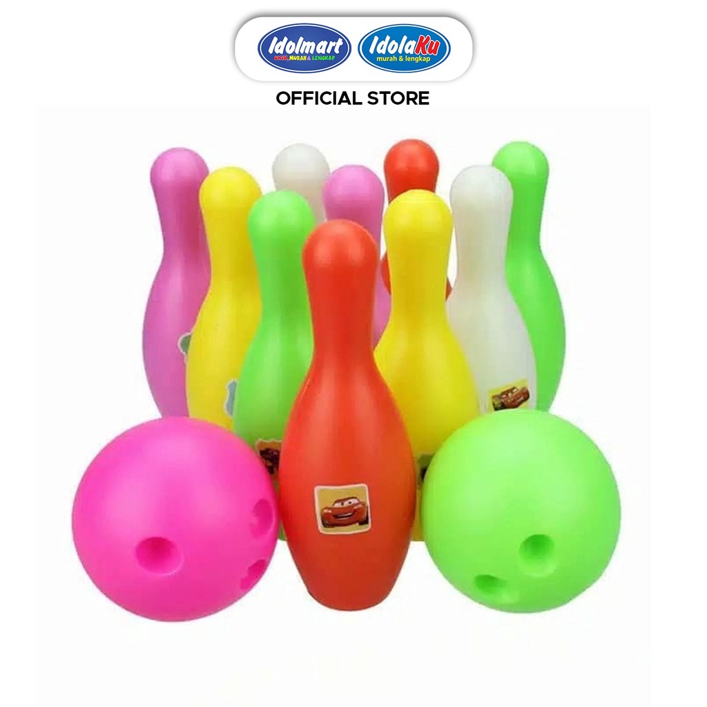 IDOLMART Bola Bowling Set medium Size - Mainan Edukatif Gambar karakter anak Idolmart Surabaya