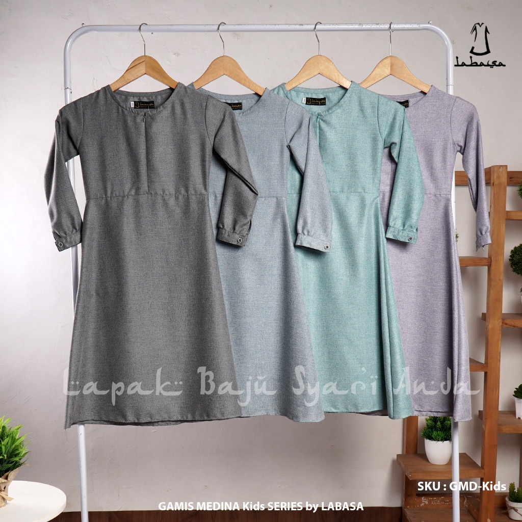 Gamis Anak Perempuan Katun Madina - Medina Kids Series Usia 4 5 6 7 tahun | LABASA Ori | Bisa COD