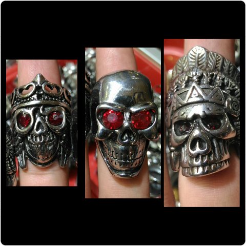 Batu Akik Cincin Tengkorak Titanium/Skull Ring (Like FourSpeed) 3s270