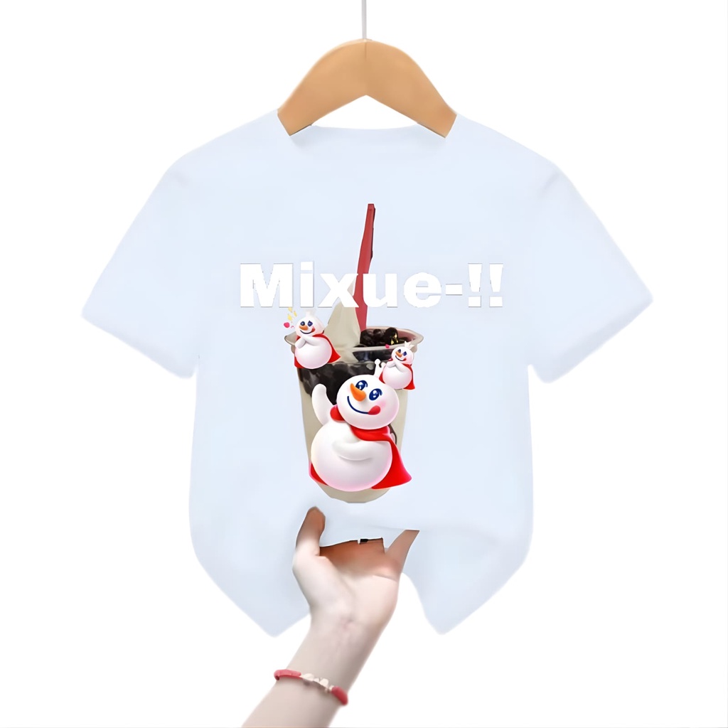 Hzl_outfit Kaos Baju Anak Uniseks Mixue Cream/Kaos Anak Perempuan/ Kaos Anak Laki Laki