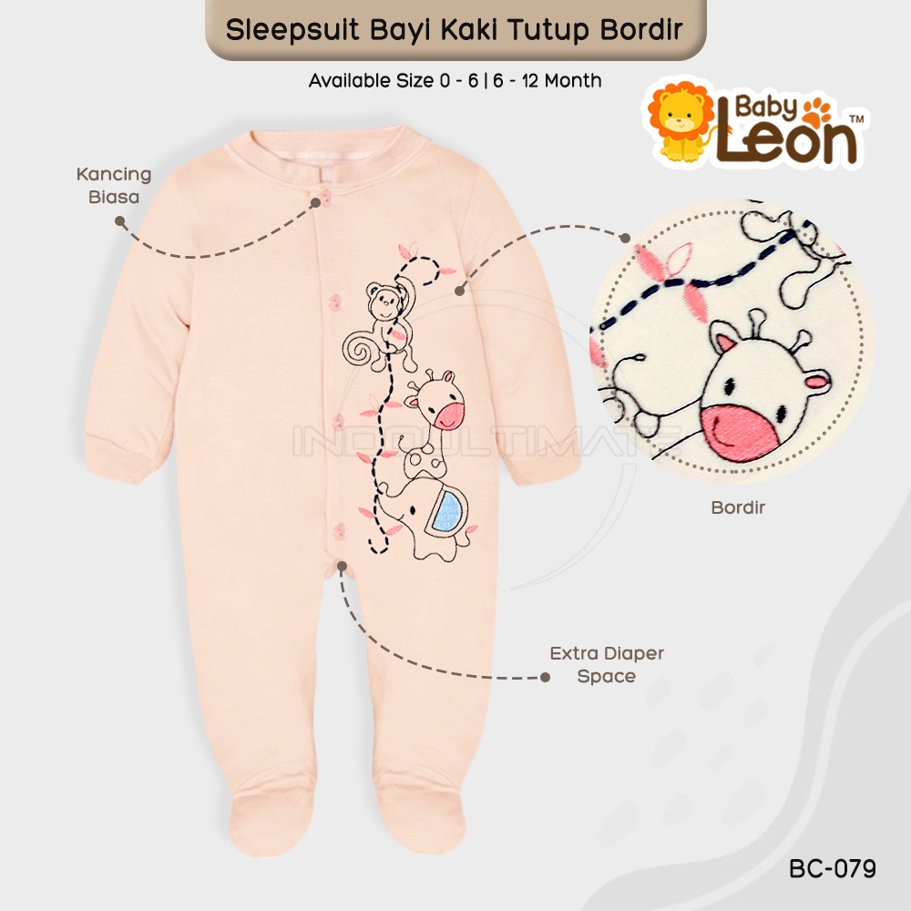 Jumpsuit Bayi Kaki Tertutup Lengan Panjang Jumper Bayi Perempuan Newborn Baju Bayi Perempuan Baby Sleepsuit BC-079 Baju Tidur Bayi Jumpsuit Panjang Kaki Tutup Pakaian Bayi