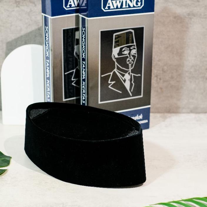 ♜ Songkok Awing Hitam AC Tinggi 8,9,10,11,12 Original Produk Bludru Halus Kopyah Awing | Peci Awing 