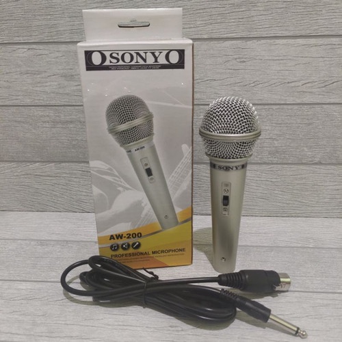 Pomo Mic Sony AW-200 Kabel Professional Microphone Murah Berkualitas Mikrofon Suara Bass Jernih Karaoke Terlaris