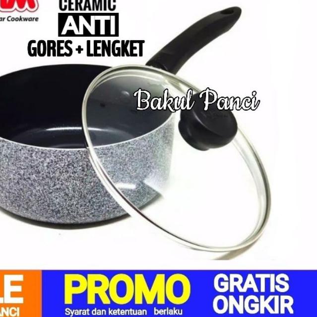 ➲ MAXIM CERAMIC - SAUCE PAN 16 / 18 CM + TUTUP - MAXIM NEOSTONE - PANCI WOK PAN FRYPAN FRY PAN GRANI