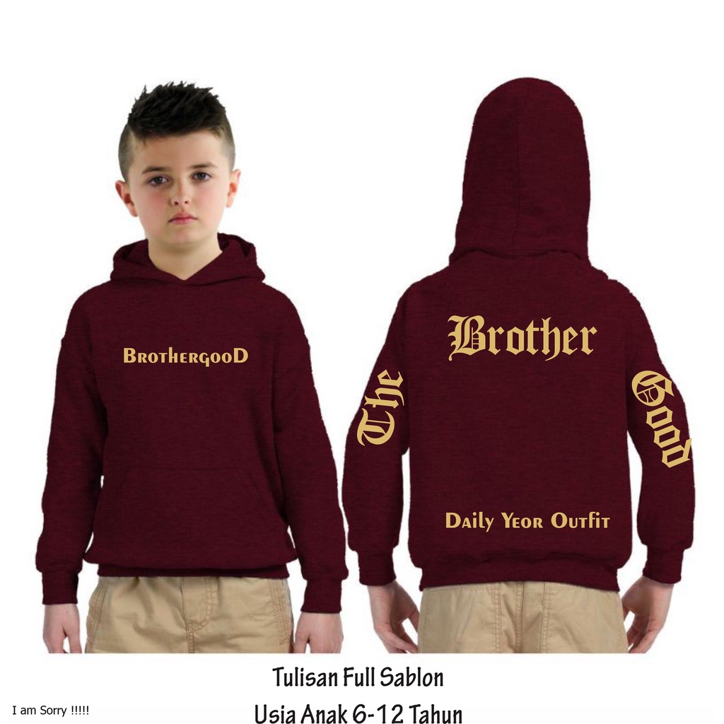 (Bayar di Tempat) Sweater Anak anak tanggung Hoodie Brothergood Jaket Anak Laki laki