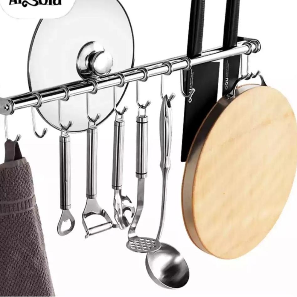 ♢ Rak Dapur / Rak Dinding Gantung Alumunium Stainles/ gantungan peralatan dapur/rak gantung/ RAK ♛