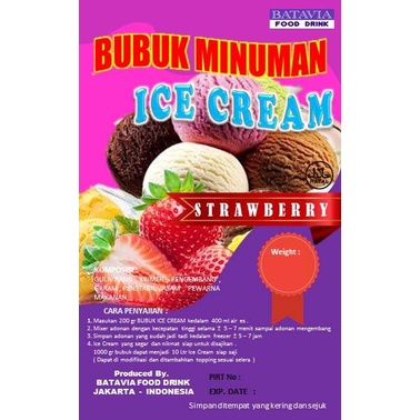 

Bubuk Hard & Soft Ice Cream Batavia Rasa Strawberry