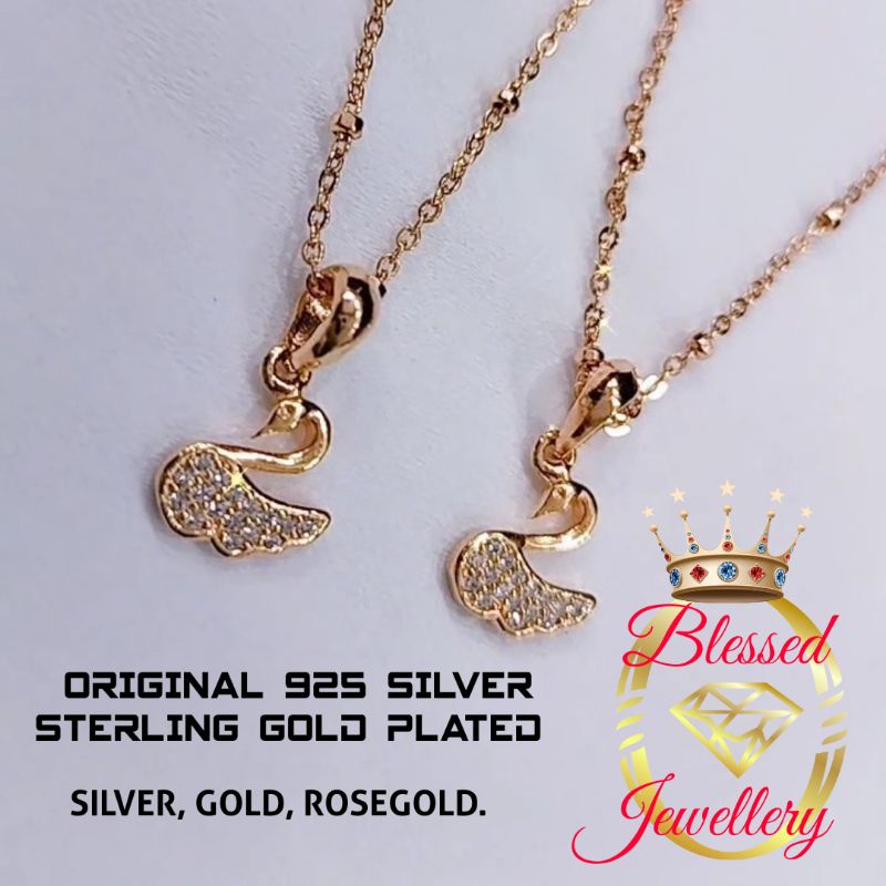 KALUNG  PERAK ASLI 925 LAPIS EMAS MODEL JEDAR + LIONTIN ANGSA