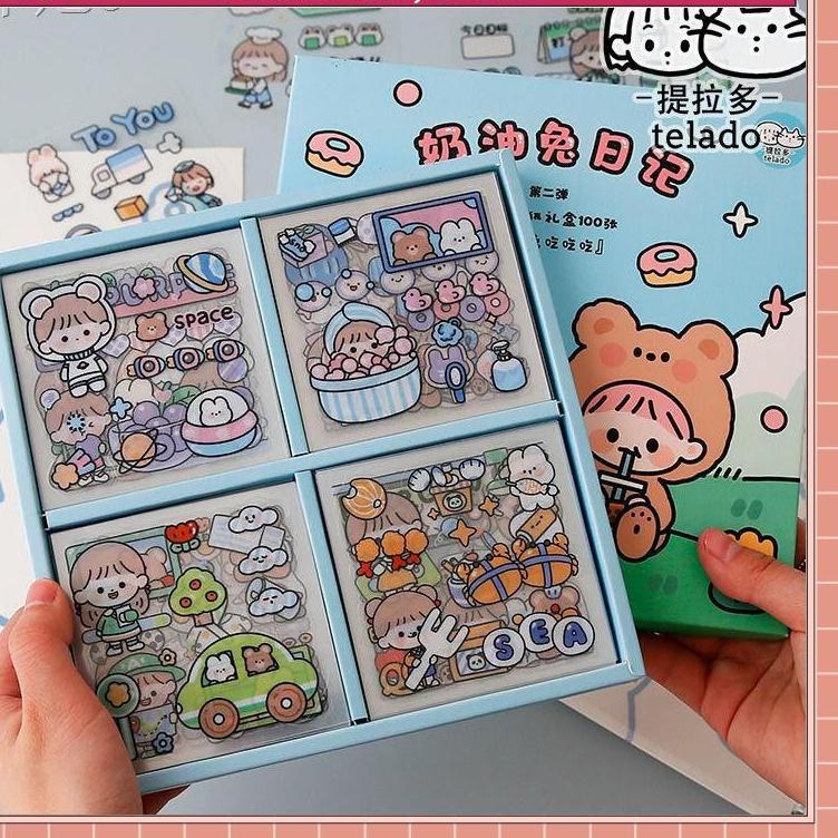 

[ART. 277] 100 Lembar Stiker Gelas/HP/Buku Motif Kartun Korea Lucu Anti Air Dekorasi Handbook Scrapbook DIY DMJ