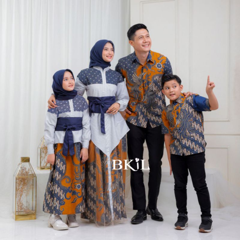 BKiL new baju seragam couple family keluarga kombinasi motif batik busana muslim lebaran idul fitri 