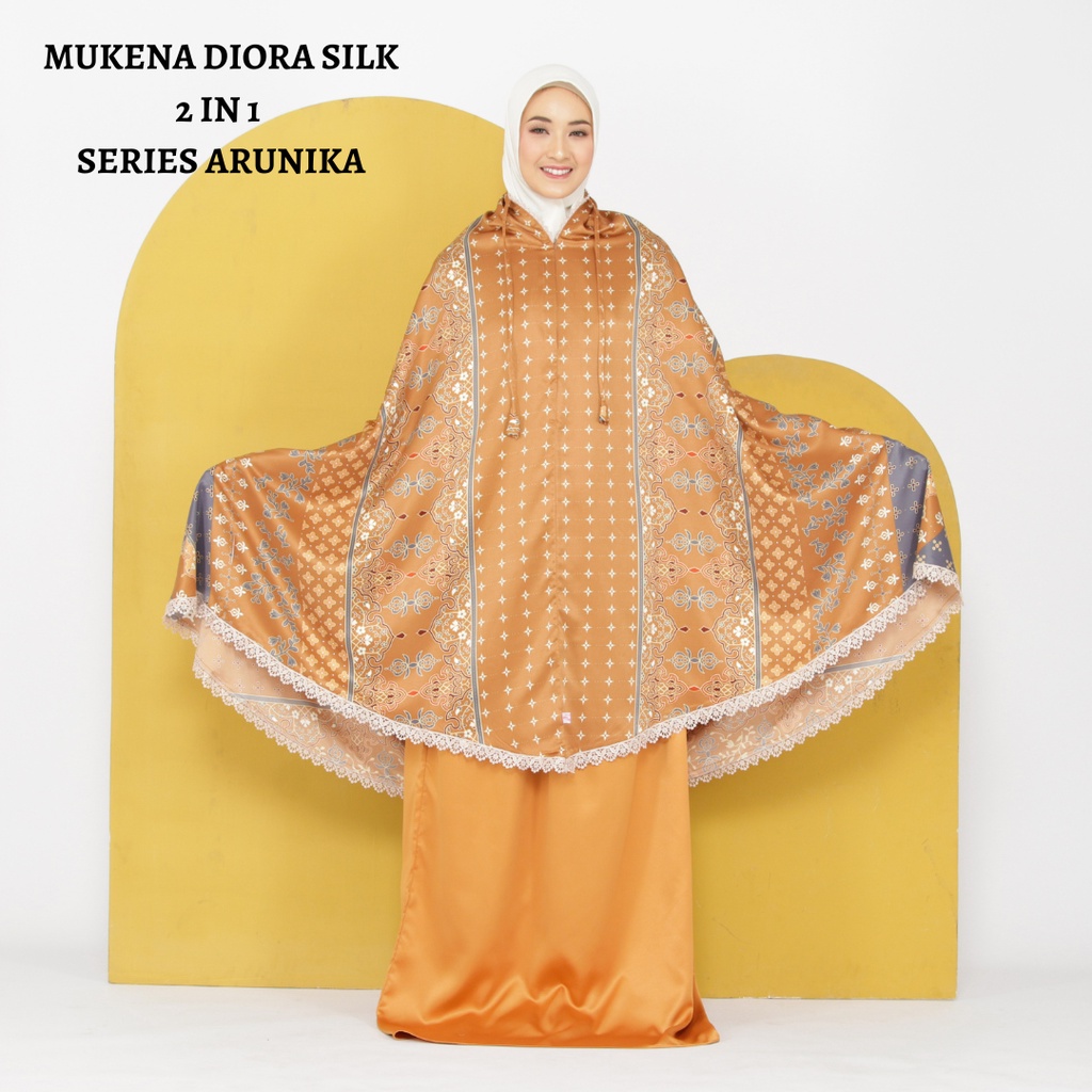 Mukena Dewasa armani silky premium 2in1 Series 2 Renda Mewah Premium Silk Mukena silk jumbo mukena silk premium tarveling  mukena silk aramani