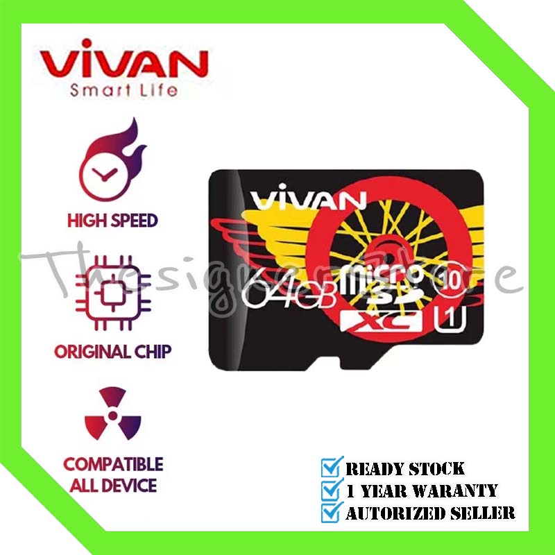 VIVAN Micro SD Class 10 TF Card - Black + Red - Garansi Resmi 1 Tahun