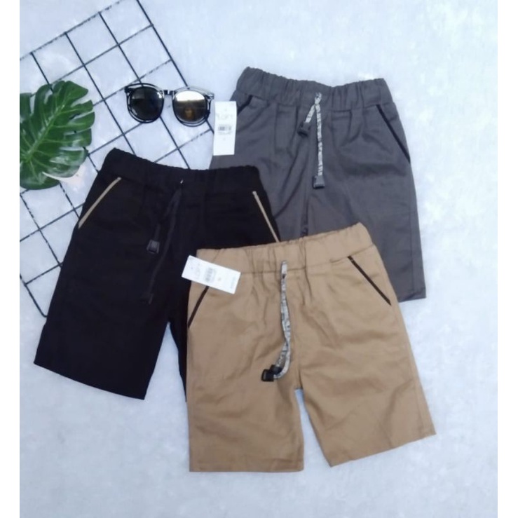 Celana Pendek Chino Anak Katun Twill Combed Stretch Laki laki Perempuan