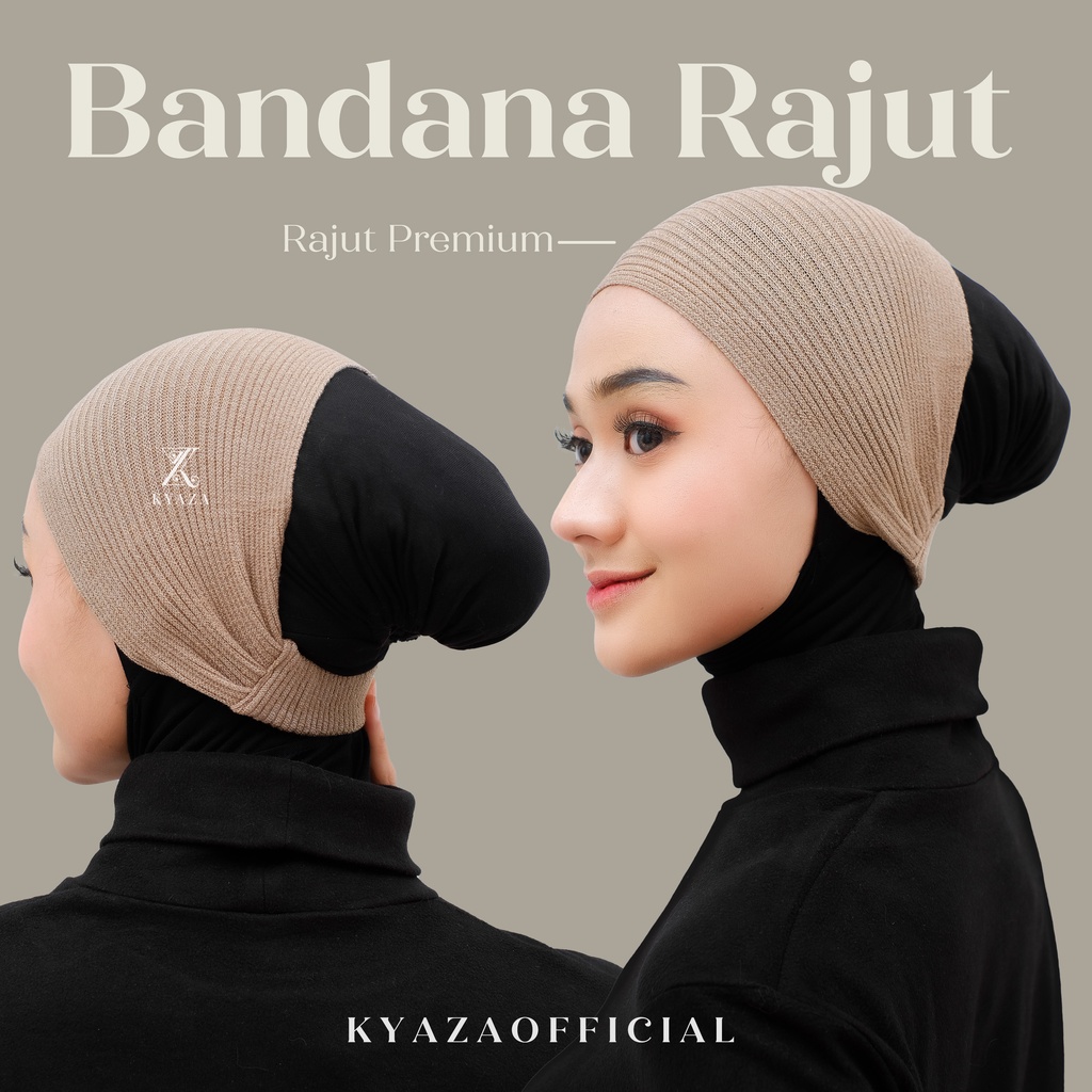 Bandana Karet Rajut/Inner Karet Rajut/Daleman Rajut Premium